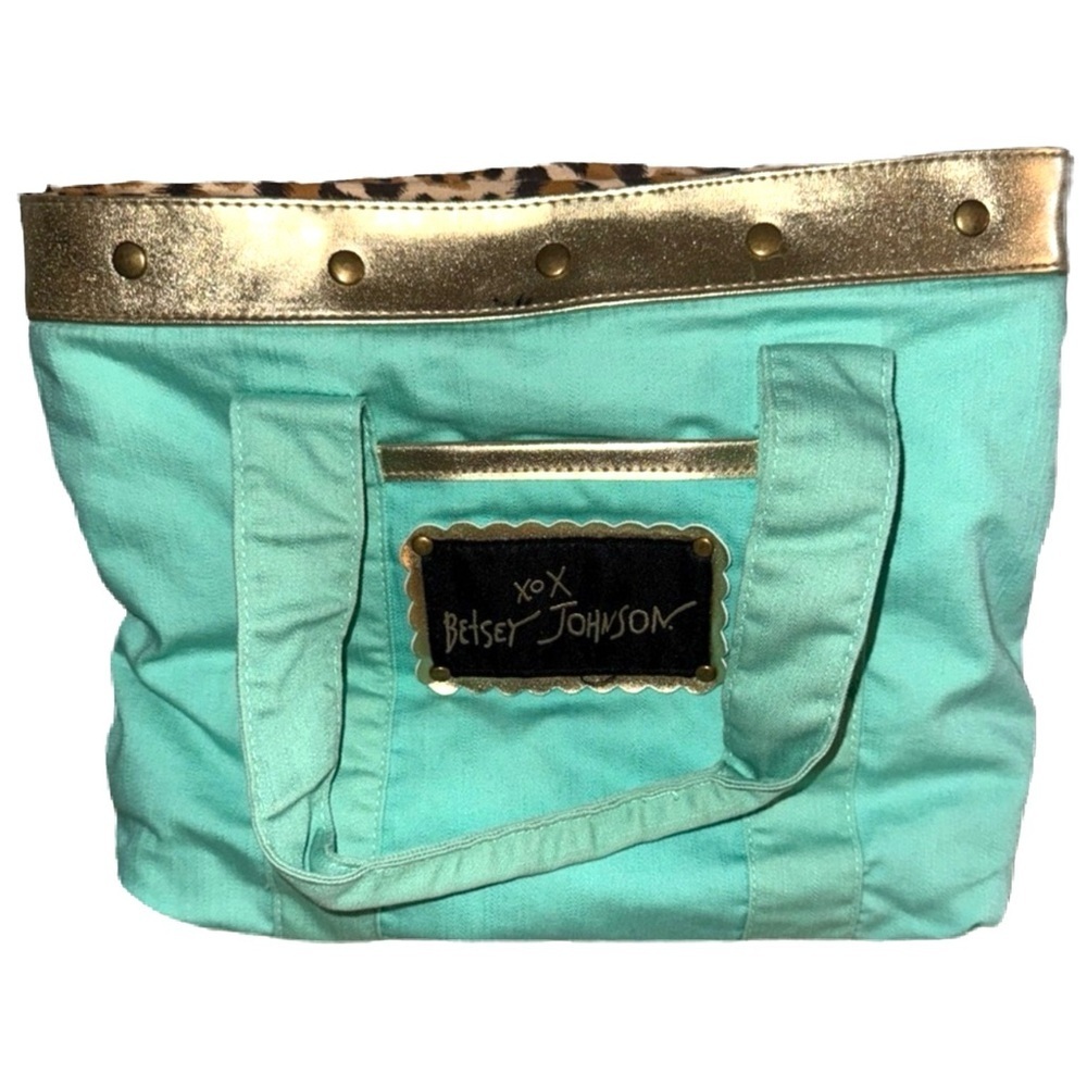 Betsey Johnson Mint Green and Leopard‎ Tote Bag